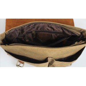 AT1 MESSENGER I VINTAGE™ Mallette porte-documents en canvas et cuir naturel, sac à bandoulière 5 couleurs 